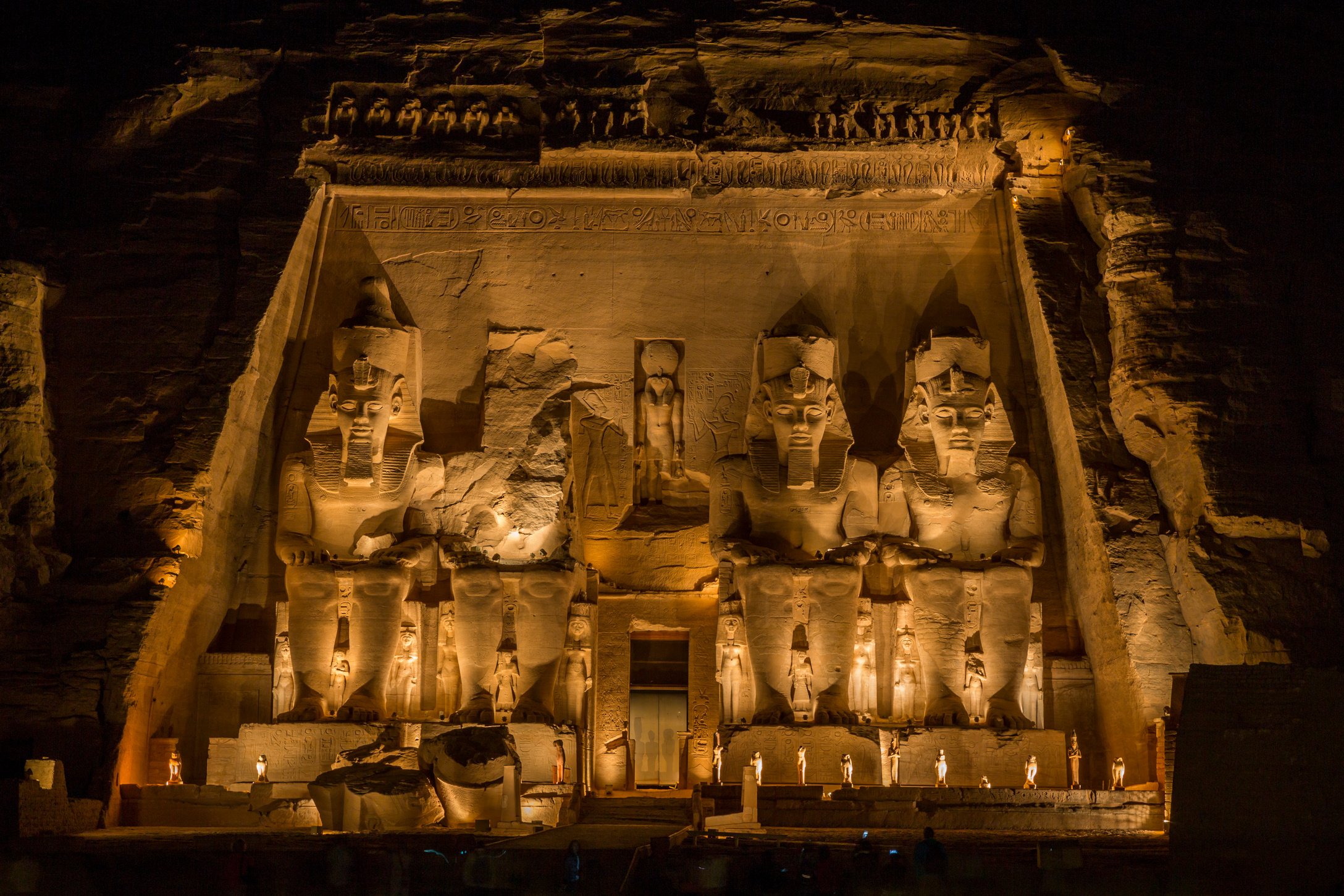 Abu Simbel temple at night, Egypt