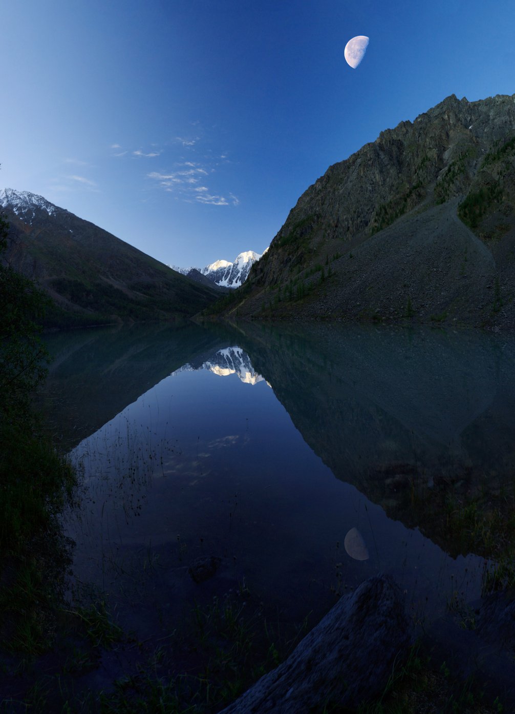 Moon over the lake